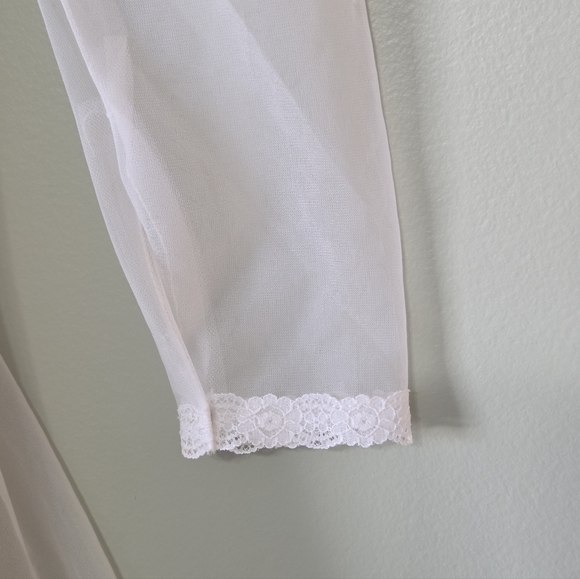 VTG👰‍Alfred Angelo Wedding Dress Bishop Sleeve Lace Tiered Prarie Victorian XS - Picture 11 of 16